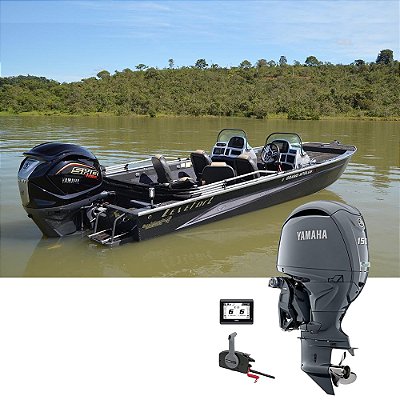 Barco Levefort Grand Apolus S Freestyle Special Series+ Yamaha 200 HP 4T Cinza - Fat. PJ + Carreta Rodoviária+ Acessórios de montagem