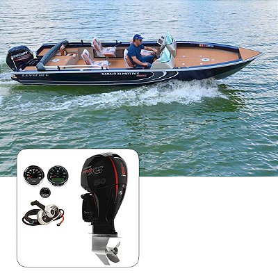 Barco Levefort Marajó Matrix 22 + Mercury 150 HP Pro XS + Carreta Rodoviária Trucada + Acessórios de navegação - Preço do motor para PJ