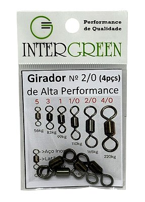Girador Black Intergreen 2/0 (4pçs) Alta performance