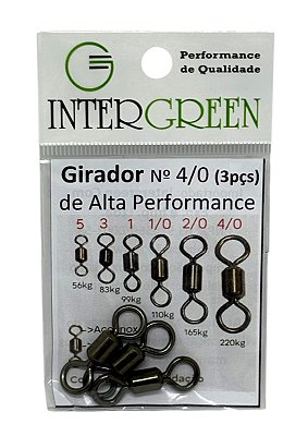 Girador Black Intergreen 4/0 (3pçs) Alta performance
