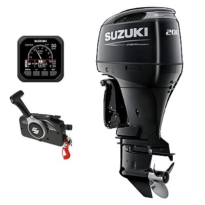 Motor de popa Suzuki 200 HP 4T EFI Rabeta 20" (6 cc) Partida Elétrica e P. Trim - Preço PJ - PRONTA ENTREGA - FRETE GRÁTIS