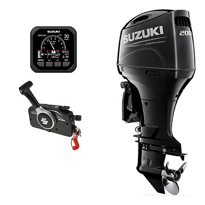 Motor de popa Suzuki 200 HP 4T EFI Rabeta 25" (4 cc) Partida Elétrica e P. Trim - Preço PJ - PRONTA ENTREGA - FRETE GRÁTIS