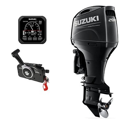Motor de popa Suzuki 200 HP 4T EFI Rabeta 20" (4 cc) Partida Elétrica e P. Trim - Preço PJ - PRONTA ENTREGA - FRETE GRÁTIS