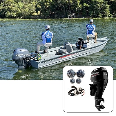 Barco Levefort Apolus TR CLX + Mercury 50 HP 4T - Fat. PJ + Carreta Rodoviária + Acessórios de montagem