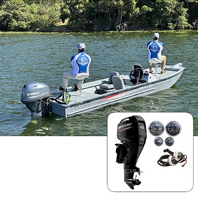 Barco Levefort Apolus TR CLX + Mercury 40 HP 4T - Fat. PJ + Carreta Rodoviária + Acessórios de montagem