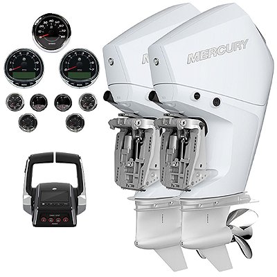 Parelha motor de popa Mercury 2X 200 HP EFI 4T V6 25" Branco DTS Comando Eletrônico - Faturamento INSCRIÇÃO ESTADUAL E PRODUTOR RURAL REGIÃO NORTE, NORDESTE E CENTRO-OESTE