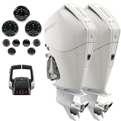 Parelha motor de popa Mercury 2X 225 HP EFI 4T V6 25" branco DTS Comando Eletrônico - Faturamento INSCRIÇÃO ESTADUAL E PRODUTOR RURAL REGIÃO NORTE, NORDESTE E CENTRO-OESTE