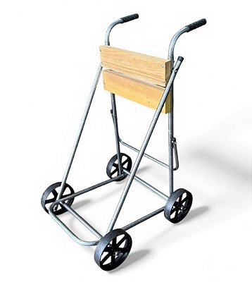 Carrinho para motor de de popa até 50 HP rabeta 15” GR reforçado 4 rodas