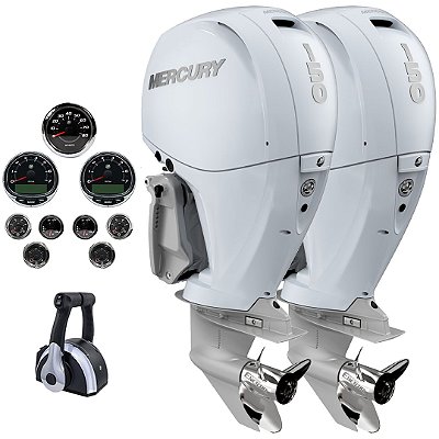 Parelha motor de popa Mercury 2X 150 HP EFI 4T 25" Branco Comando Mecânico - Faturamento INSCRIÇÃO ESTADUAL E PRODUTOR RURAL REGIÃO NORTE, NORDESTE E CENTRO-OESTE