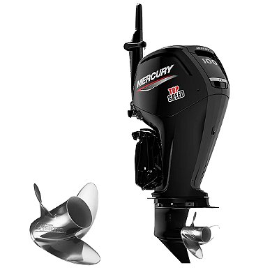 Motor de popa Mercury 100 HP ELPT EFI CT 4T Mid Tiller Top Speed c/ hélice Inox Enertia - Exclusividade Martinelli Partida Elétrica e Power Trim Rabeta 20" Mache - Faturamento INSCRIÇÃO ESTADUAL E PRODUTOR RURAL REGIÃO NORTE, NORDESTE E CENTRO-OESTE