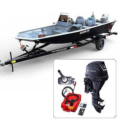 Barco Martinelli Kaisen 500 DC com motor Tohatsu 30 HP 4T Part. Elétrica + Carreta Rodoviária - Preço do motor para PJ ou Produtor Rural