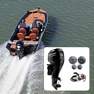 Barco Martinelli Strike 6.0 Freedeck + Mercury 60 HP 4T Fat. PJ + Acessórios montagem