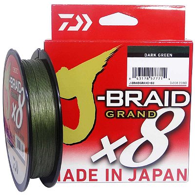 Linha multifilamento Daiwa J-braid Gr X8 Darkgreen 135m 0,19mm 15lb