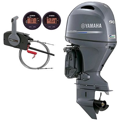 Motor de popa Yamaha 90 HP 4 Tempos - CETL EFI - Elétrico com comando Preço especial para Produtor Rural e PJ Sul e Sudeste