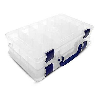 Estojo HI duplo 27x16x8cm. ED-44-N Transparente