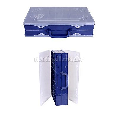 Estojo HI duplo 35 x 22 x 8,3 cm azul ED-36-A