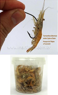 Isca Camarão em conserva para pesca - pote 40g - Impróprio para consumo humano