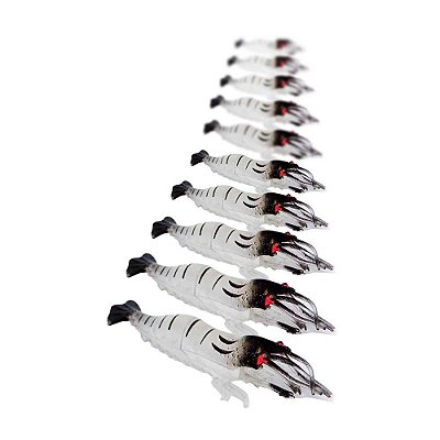 Isca artificial Camarão Robalo fumacinha 9 cm - 10 unidades