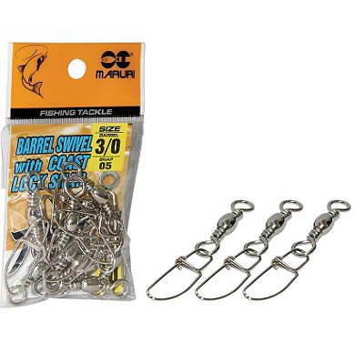 Girador N. 10 com Snap N. 2 Maruri Barrel Swivel with coast lock snap com 20 un.