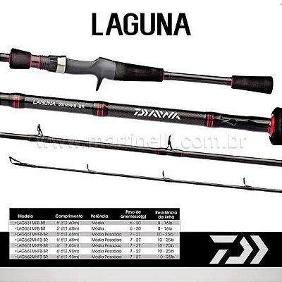 Vara Daiwa Laguna LAG 562 MHFB-BR - 10-25lbs - 5'6 - (carretilha) - (duas partes)