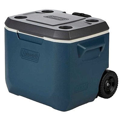 Caixa Térmica Coleman 50 Qt 47,3L Azul c/ Rodas 110130005889