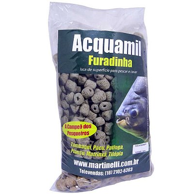 Ração Acquamil Furadinha Natural 400g