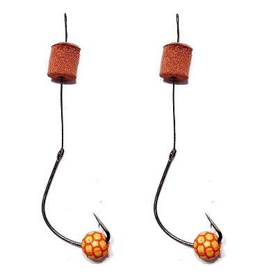 Anzol Wide Gap encastoado com flutuador e miçanga com 2 pçs 2546