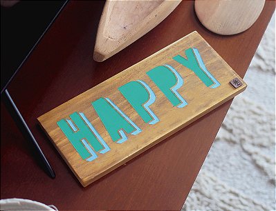 Placa Decorativa - Happy