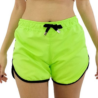 Short de praia verde fluorescente Clearance