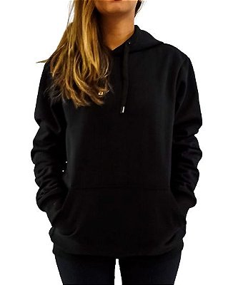 Blusa Moletom Canguru Feminino Preto