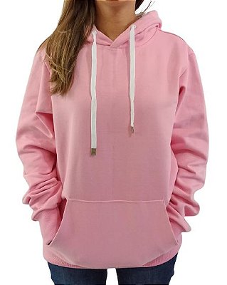 Blusa de Frio Moletom Feminino Rosa bebê