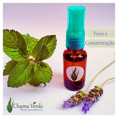 Perfume Vegano Natural Artesanal Floral Spray Foco e ConcentraÃ§Ã£o 20ml Chama Verde BioCosmÃ©tica Nutritiva 