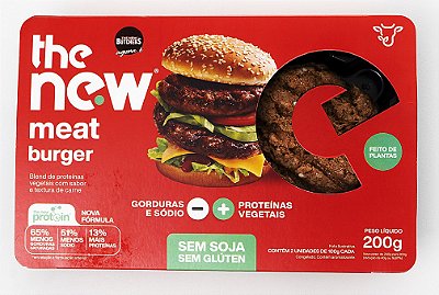 The New Burger Hambúrguer de plantas com sabor e textura de Carne 200g Congelado (Embalagem com 2 unidades)