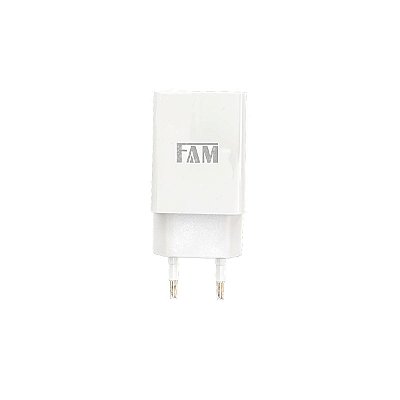 Carregador de Tomada USB 1 Entrada 2.1A FCA-T124 Branco - FAM