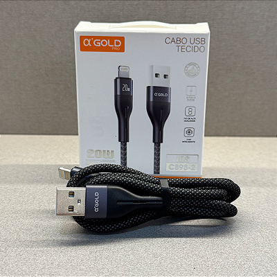 Cabo Lightning para USB 3A 1m CB98-2 - A'Gold