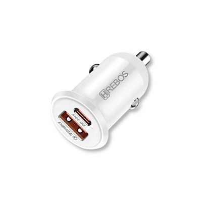 Carregador Veicular 20W com 2 Entrada USB + USB-C CRV-200 - HERBOS
