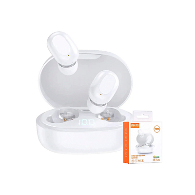 Fone de Ouvido sem Fio Bluetooth TWS 5.3 Branco KD-7101 - Kaidi