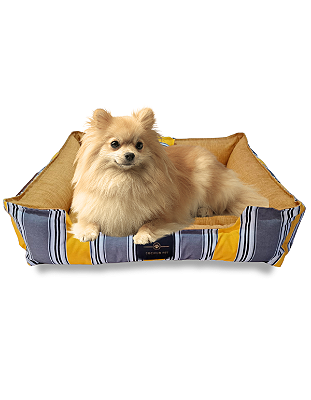 Caminha Pet Cachorro & Gato- Impermeável- Acquablock- M - Amarelo Listrado