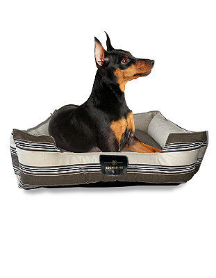 Caminha Pet Cachorro & Gato- Impermeável- Acquablock- P- Marrom Listrado Horizontal