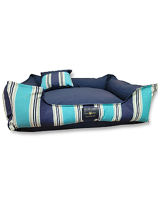 Caminha Pet Cachorro & Gato- Impermeável- Acquablock- M - Azul Listrado