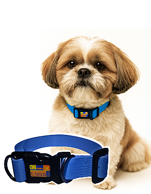 TLEVO- COLEIRA- Poliéster- M- AZUL