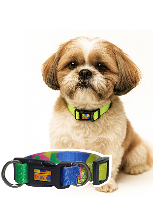 TLEVO- COLEIRA- Poliéster- M- Colorido Camuflado