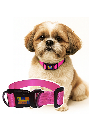 TLEVO- COLEIRA- Poliéster- M- ROSA