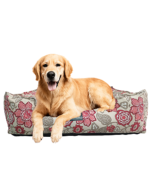 Caminha Impermeabilizada e Confortável Para Cachorros e Gatos, Resistente e Fácil de Lavar Cochilo Pet Cor Bege Floral Tamanho XG