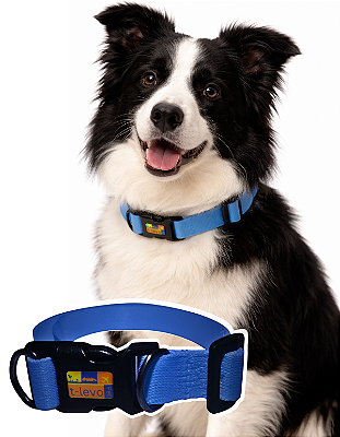 Coleira Pet Universal de Poliéster Ecológico Resistente T-Levo Pet