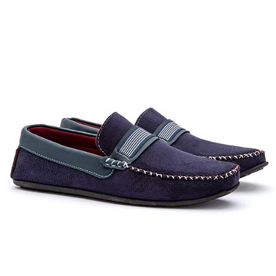 Mocassim Casual Masculino de Camurça Azul