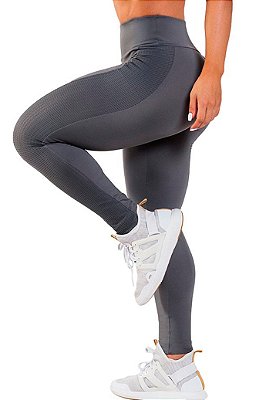 Legging Detalhe Furadinho Cinza