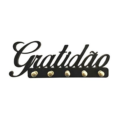 Organizador Para Chaveiro Porta Chave Pinus Gratidao Preto