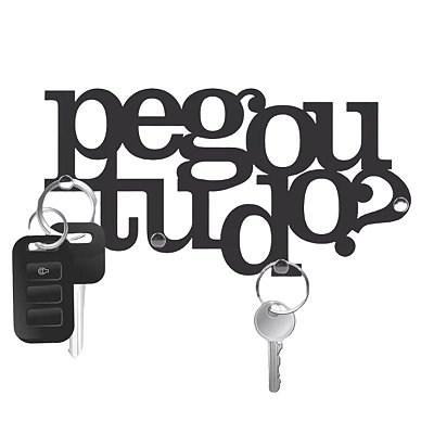 Porta Chaves Pegou Tudo? Organizador De Parede Decorativo