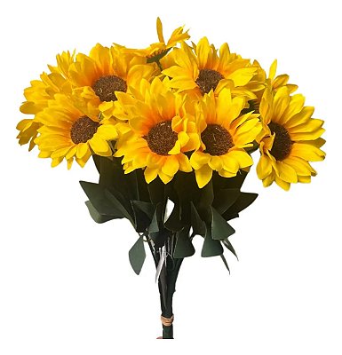 Buquês Girassol Artificial Com 7 Flores